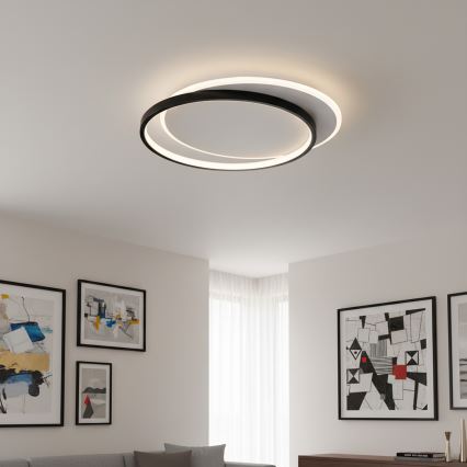 Brilagi - Lampa sufitowa LED FLARE z funkcją ściemniania/48W/230V 3000-6000K 39,5x45 cm biała/czarna + pilot zdalnego sterowania