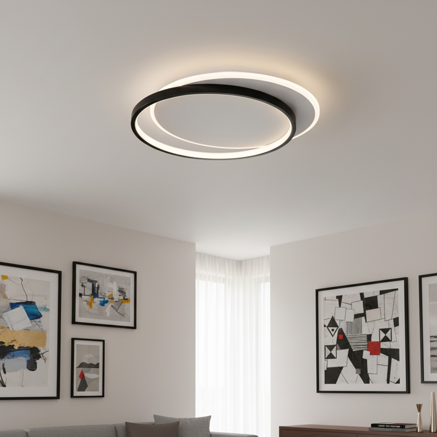 Brilagi - Lampa sufitowa LED FLARE z funkcją ściemniania/48W/230V 3000-6000K 39,5x45 cm biała/czarna + pilot zdalnego sterowania