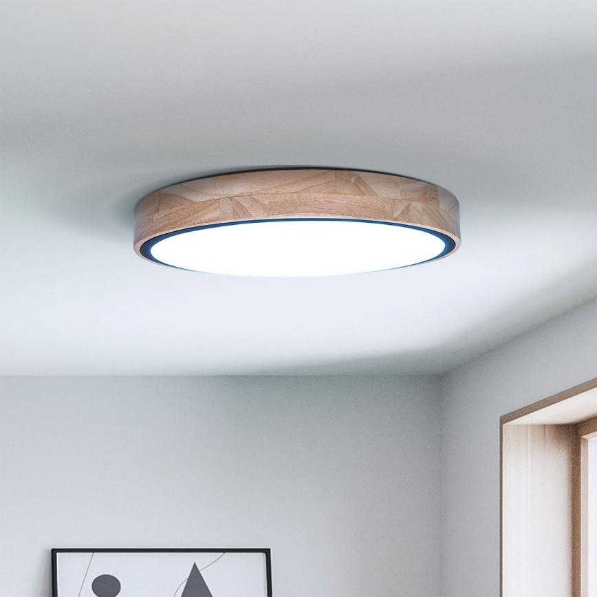 Brilagi - ściemnialna lampa sufitowa LED GLORIA LED/48W/230V 3000-6500K dąb śr. 40 cm + pilot zdalnego sterowania
