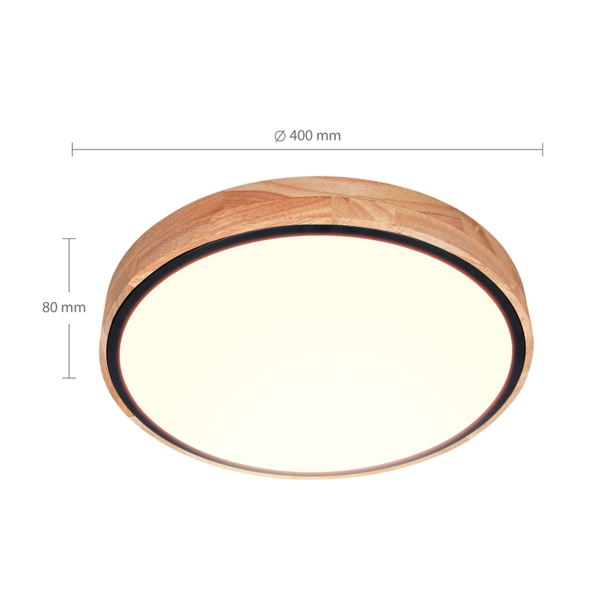 Brilagi - ściemnialna lampa sufitowa LED GLORIA LED/48W/230V 3000-6500K dąb śr. 40 cm + pilot zdalnego sterowania