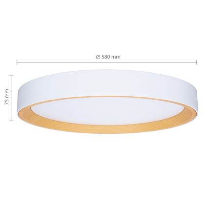 Brilagi - ściemnialna oprawa sufitowa LARIOS LED/72W/230V 3000-6500K biała śr. 59 cm + pilot zdalnego sterowania