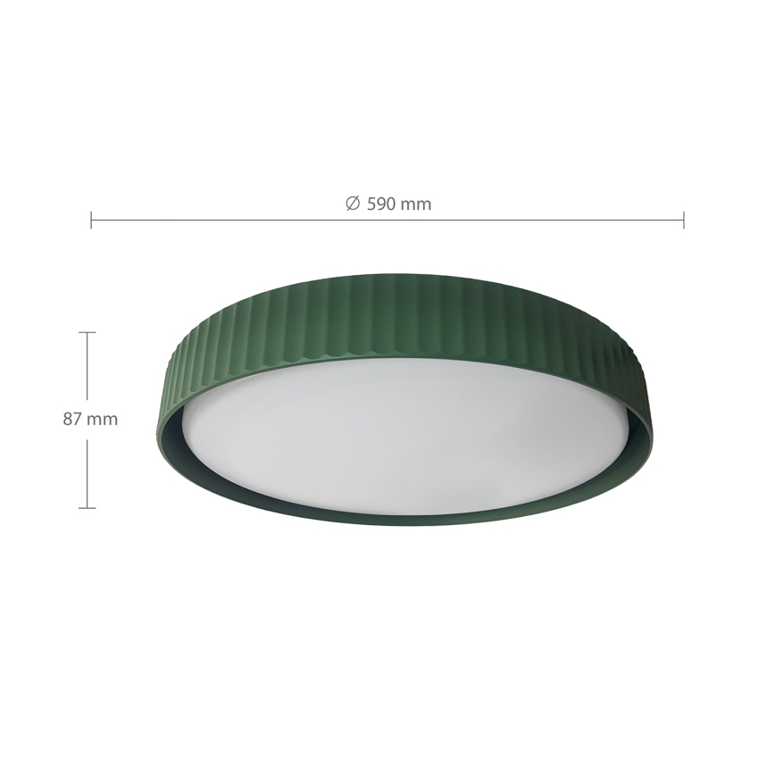 Brilagi - Ściemnialny plafon LED LUCIA LED/60W/230V 3000-6500K śr. 59 cm zielony + pilot zdalnego sterowania
