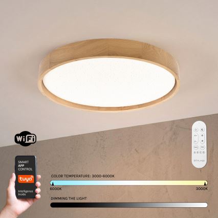 Brilagi - ściemnialny plafon LED MANAROLA SMART STARS LED/36W/230V 3000-6000K Wi-Fi Tuya Beacon śr. 51 cm + pilot zdalnego sterowania