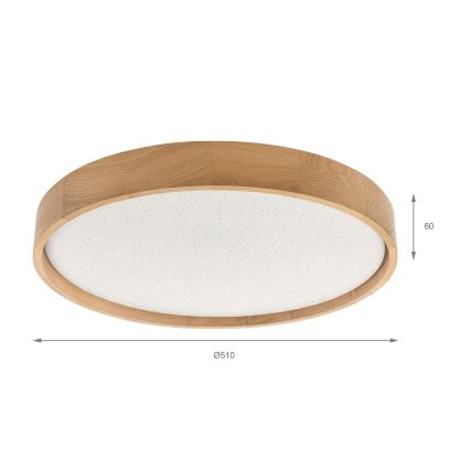 Brilagi - ściemnialny plafon LED MANAROLA SMART STARS LED/36W/230V 3000-6000K Wi-Fi Tuya Beacon śr. 51 cm + pilot zdalnego sterowania