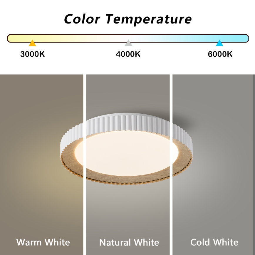Brilagi - ściemnialna oprawa sufitowa LED NEXO LED/48W/230V 3000-6000K biała śr. 43 cm + pilot zdalnego sterowania