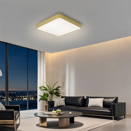 Brilagi - ściemnialna lampa sufitowa LED POOL LED/36W/230V 3000-6000K 40x40 cm złota + pilot zdalnego sterowania