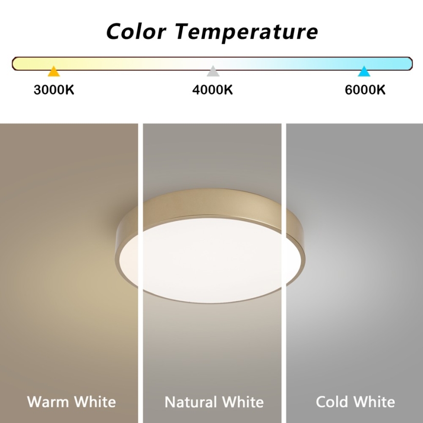 Brilagi - Lampa sufitowa LED ściemnialna POOL LED/36W/230V 3000–6000K Ø 30 cm, złota + pilot zdalnego sterowania