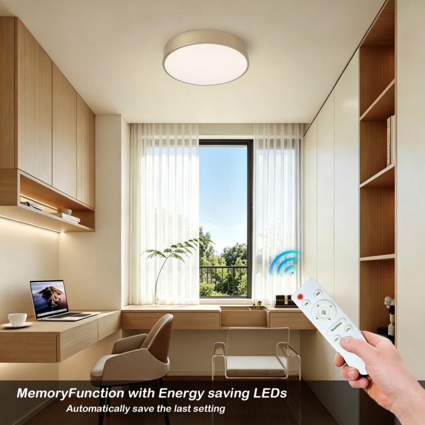 Brilagi - Lampa sufitowa LED ściemnialna POOL LED/36W/230V 3000–6000K Ø 30 cm, złota + pilot zdalnego sterowania