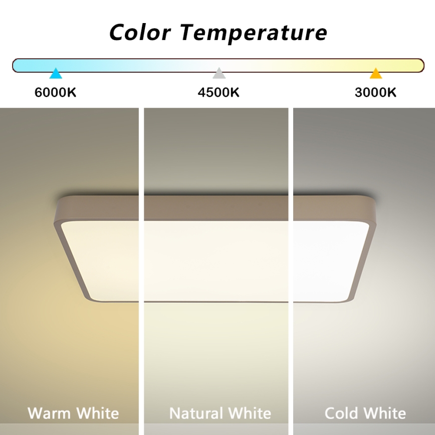 Brilagi - Ściemnialna oprawa sufitowa LED POOL LED/48W/230V 3000-6000K 50x50 cm beżowa + pilot zdalnego sterowania