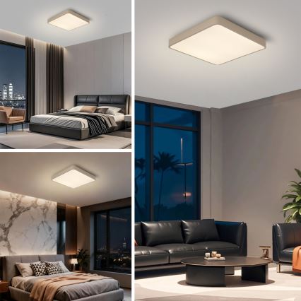 Brilagi - Ściemnialna oprawa sufitowa LED POOL LED/48W/230V 3000-6000K 50x50 cm beżowa + pilot zdalnego sterowania