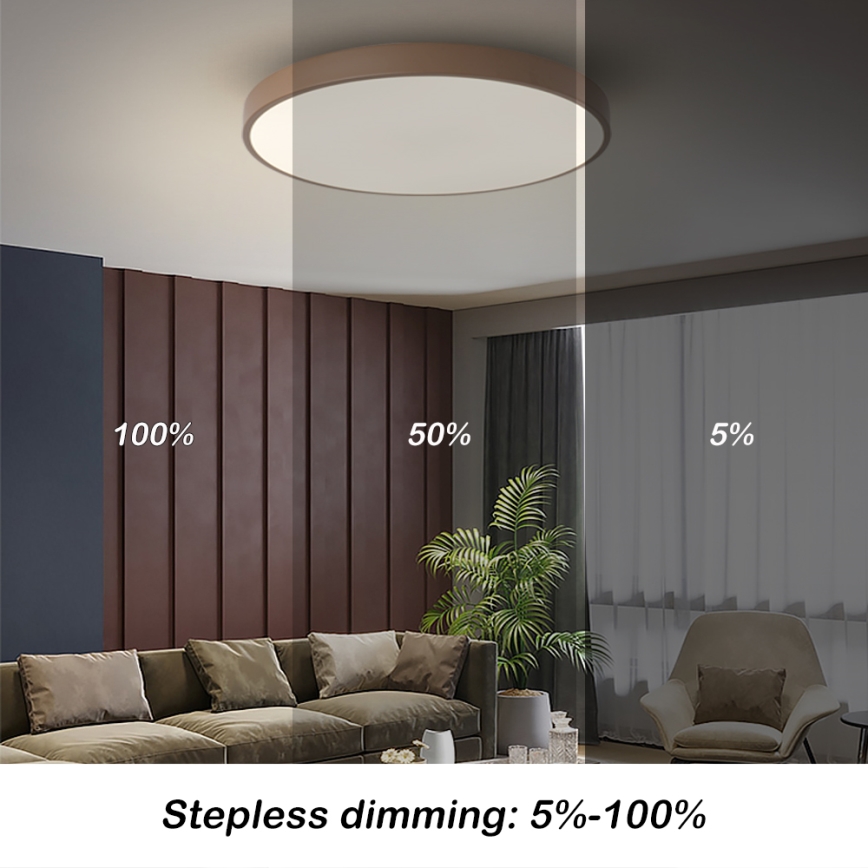 Brilagi - LED ściemnialna lampa sufitowa POOL LED/60W/230V 3000-6000K Ø 60 cm brązowa + pilot zdalnego sterowania