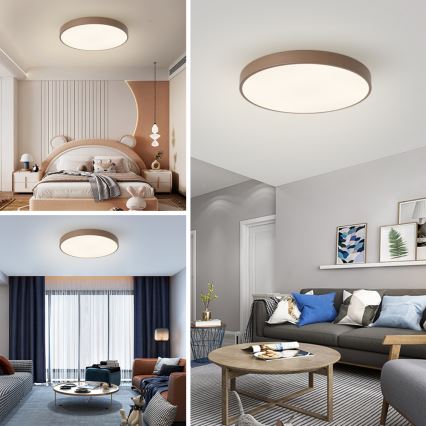 Brilagi - LED ściemnialna lampa sufitowa POOL LED/60W/230V 3000-6000K Ø 60 cm brązowa + pilot zdalnego sterowania