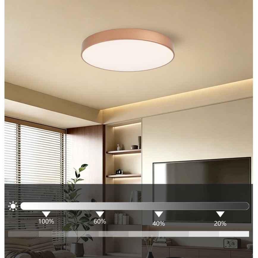 BRILAGI - LED ściemnialna lampa sufitowa POOL LED/60W/230V 3000-6000K śr. 60 cm miedziana + zdalne sterowanie