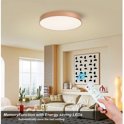 BRILAGI - LED ściemnialna lampa sufitowa POOL LED/60W/230V 3000-6000K śr. 60 cm miedziana + zdalne sterowanie