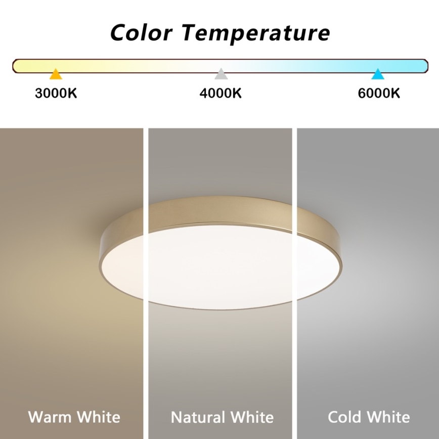 Brilagi - LED ściemnialna lampa sufitowa POOL LED/60W/230V 3000-6000K śr. 50 cm złota + zdalne sterowanie