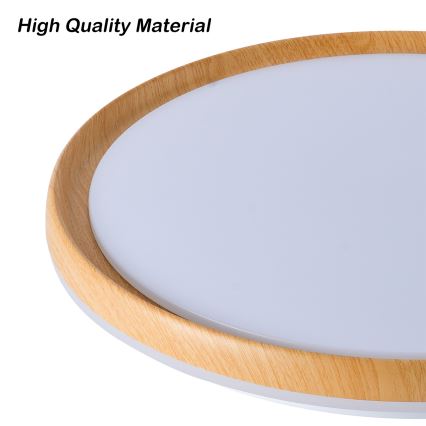 Brilagi - Ściemnialna oprawa sufitowa LED RIVO LED/72W/230V 3000–6000K, dekor drewna, średnica 50 cm + zdalne sterowanie