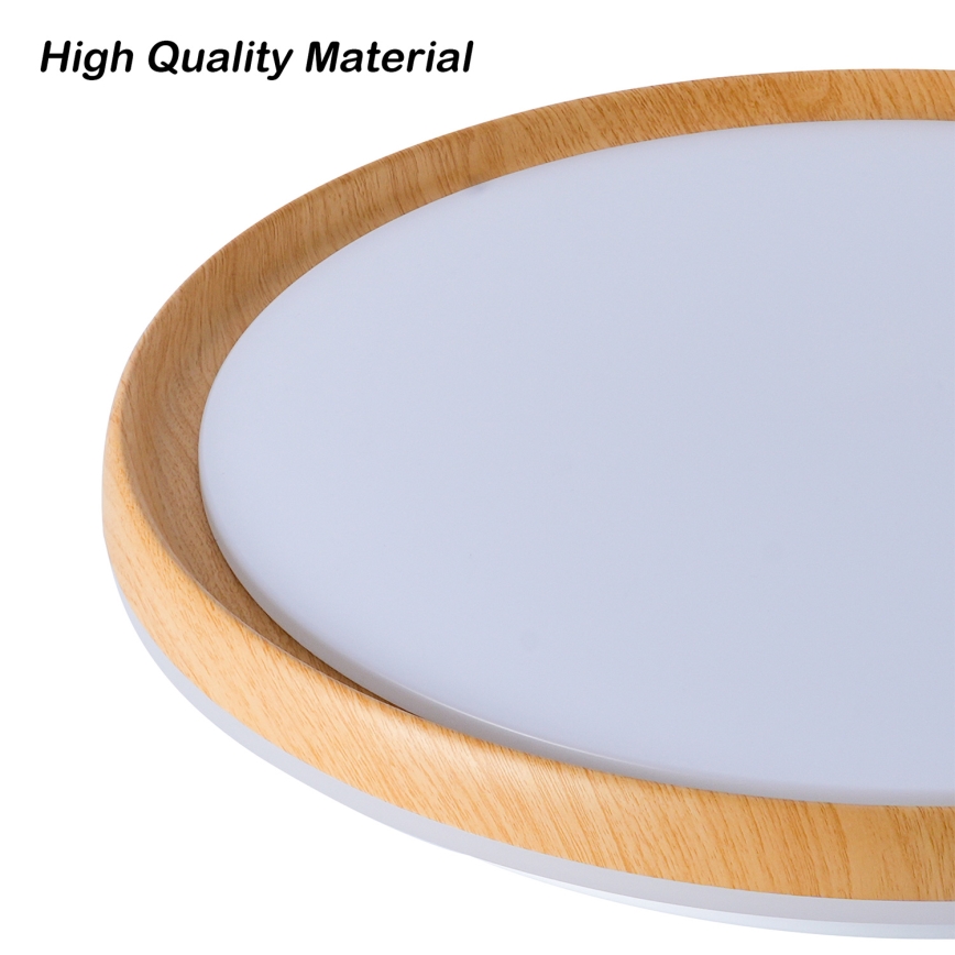 Brilagi - Ściemnialna oprawa sufitowa LED RIVO LED/72W/230V 3000–6000K, dekor drewna, średnica 50 cm + zdalne sterowanie