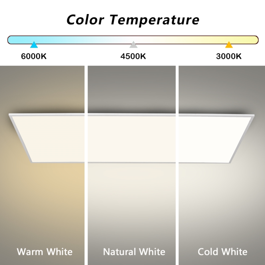 Brilagi - LED ściemnialna oprawa sufitowa SLIMFRAME LED/80W/230V 120x60 cm 3000-6000K biała + pilot zdalnego sterowania