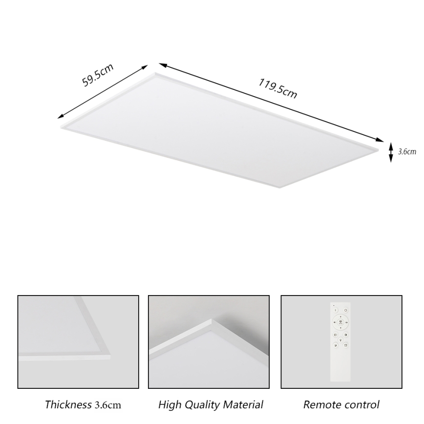 Brilagi - LED ściemnialna oprawa sufitowa SLIMFRAME LED/80W/230V 120x60 cm 3000-6000K biała + pilot zdalnego sterowania
