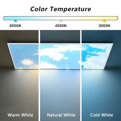 Brilagi - LED Ściemnialna oprawa sufitowa SLIMFRAME LED/80W/230V 120x60 cm 3000-6000K srebrna/niebieska + pilot