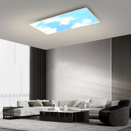 Brilagi - LED Ściemnialna oprawa sufitowa SLIMFRAME LED/80W/230V 120x60 cm 3000-6000K srebrna/niebieska + pilot