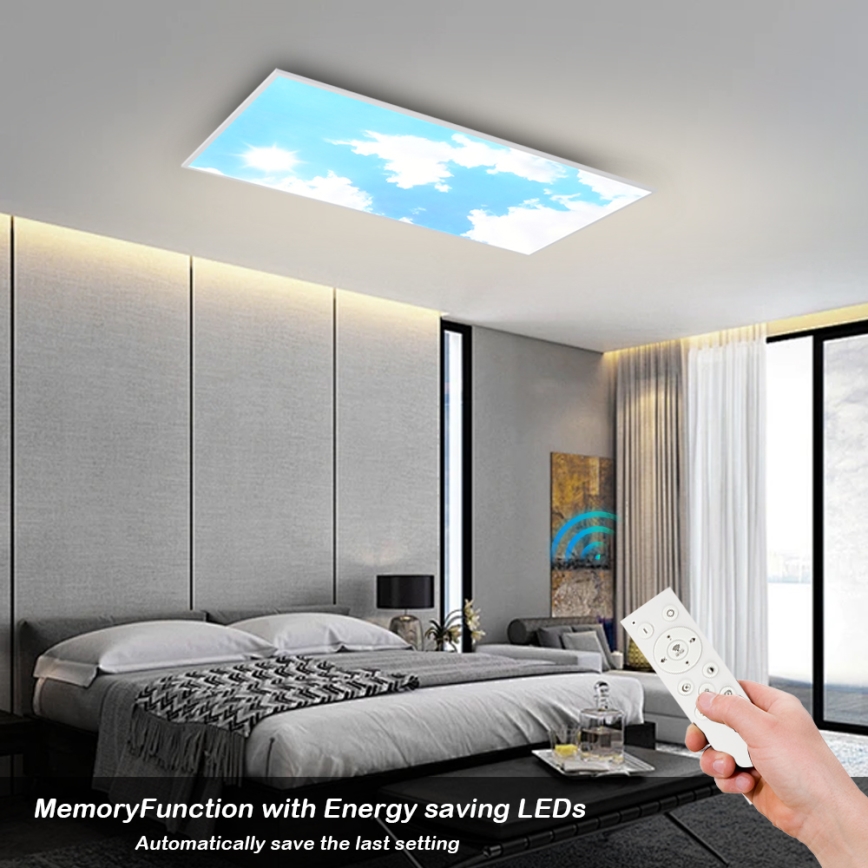 Brilagi - Ściemnialna oprawa sufitowa LED SLIMFRAME SKY LED/80W/230V 120x60 cm 3000-6000K srebrna/niebieska + pilot zdalnego sterowania
