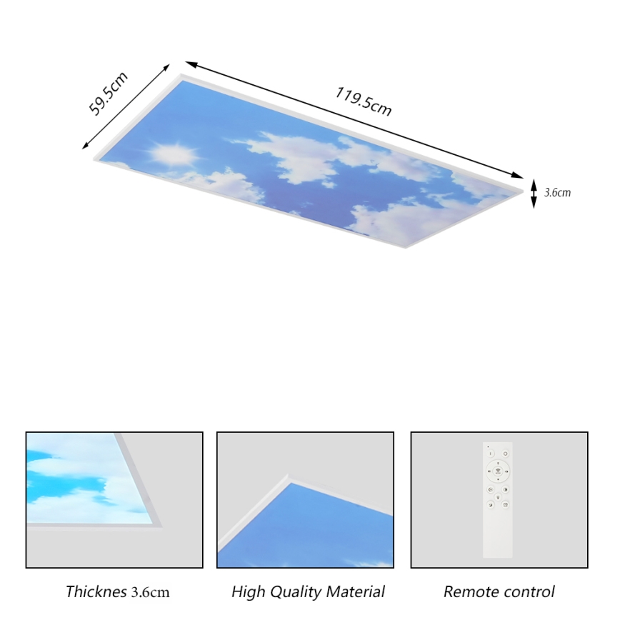 Brilagi - Ściemnialna oprawa sufitowa LED SLIMFRAME SKY LED/80W/230V 120x60 cm 3000-6000K srebrna/niebieska + pilot zdalnego sterowania