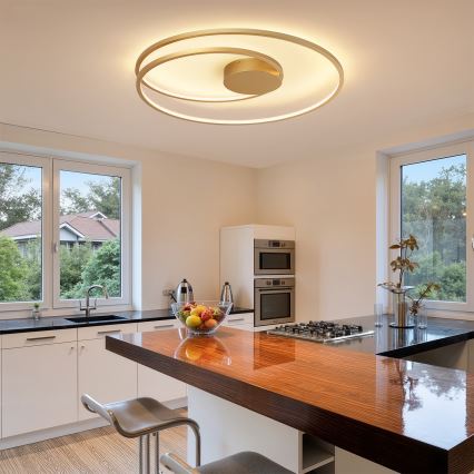 Brilagi - LED ściemnialna lampa sufitowa TWISTER LED/105W/230V 3000-6000K śr. 100 cm złota + zdalne sterowanie