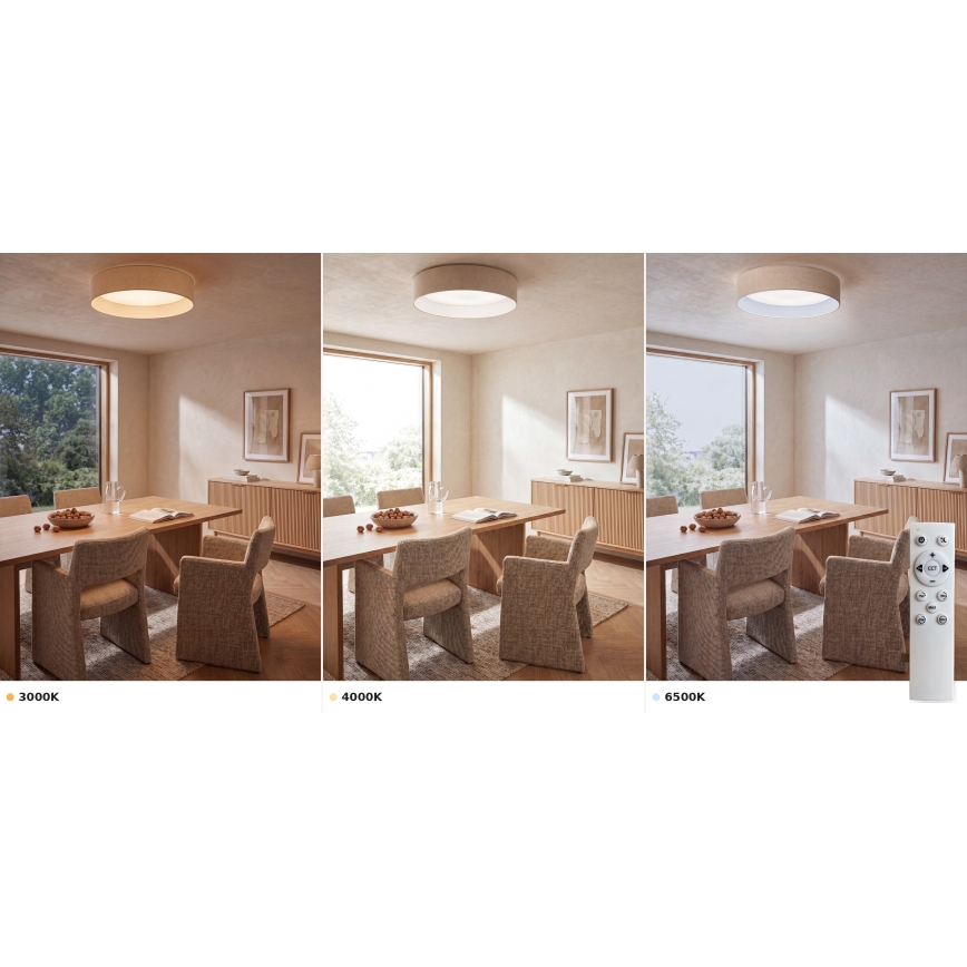 Brilagi - LED ściemnialna lampa sufitowa VELVET SMART VARI LED/24W/230V 3000-6500K Ø 45 cm kremowa + pilot zdalnego sterowania