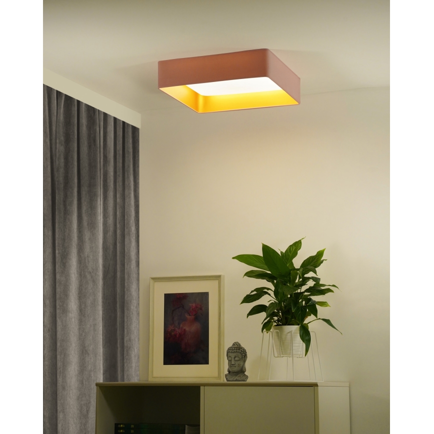 Brilagi - LED ściemnialna lampa sufitowa VELVET SQUARE SMART LED/36W/230V 60x60 cm 2700-6500K Wi-Fi Tuya + pilot zdalnego sterowania różowa