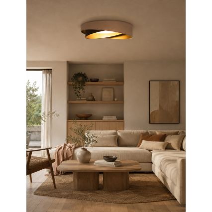 BRILAGI - Ściemnialna lampa sufitowa LED VELVET TWIST LED/36W/230V 3000-6000K śr. 65 cm Wi-Fi Tuya Beacon beżowy/brązowy/złoty + pilot zdalnego sterowania