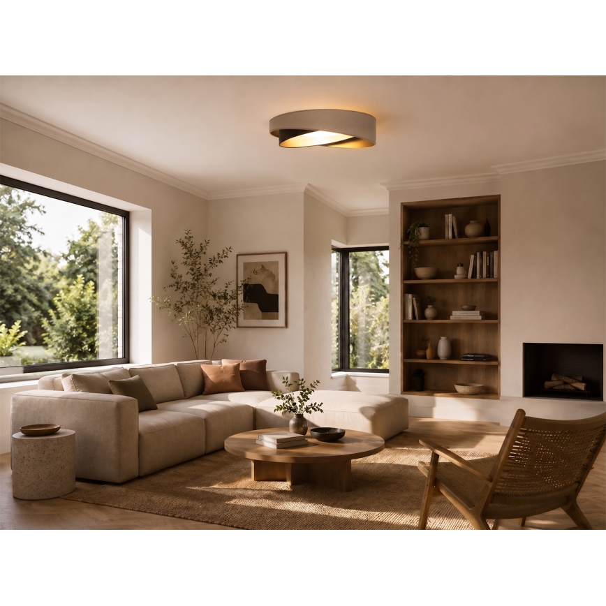 BRILAGI - Ściemnialna lampa sufitowa LED VELVET TWIST LED/36W/230V 3000-6000K śr. 65 cm Wi-Fi Tuya Beacon beżowy/brązowy/złoty + pilot zdalnego sterowania