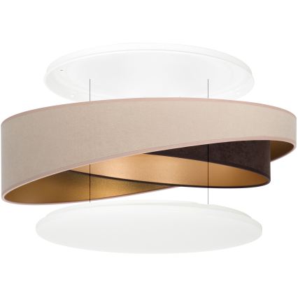 BRILAGI - Ściemnialna lampa sufitowa LED VELVET TWIST LED/36W/230V 3000-6000K śr. 65 cm Wi-Fi Tuya Beacon beżowy/brązowy/złoty + pilot zdalnego sterowania
