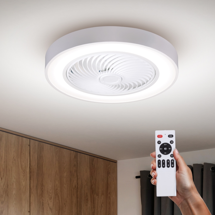 Brilagi - LED Ściemnialna lampa sufitowa z wentylatorem LED/30W/230V 3000-6500K Ø 50 cm biała + pilot zdalnego sterowania