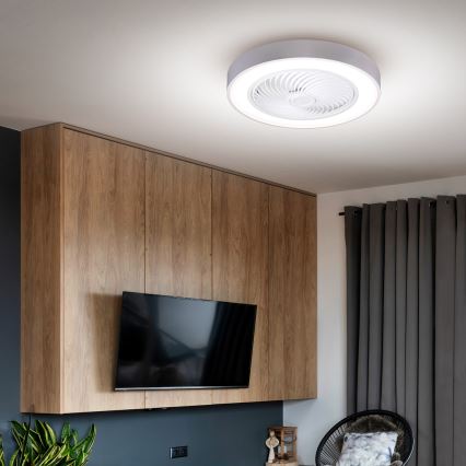 Brilagi - LED Ściemnialna lampa sufitowa z wentylatorem LED/30W/230V 3000-6500K Ø 50 cm biała + pilot zdalnego sterowania