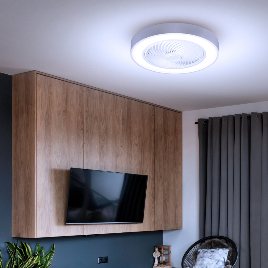 Brilagi - LED Ściemnialna lampa sufitowa z wentylatorem LED/30W/230V 3000-6500K Ø 50 cm biała + pilot zdalnego sterowania