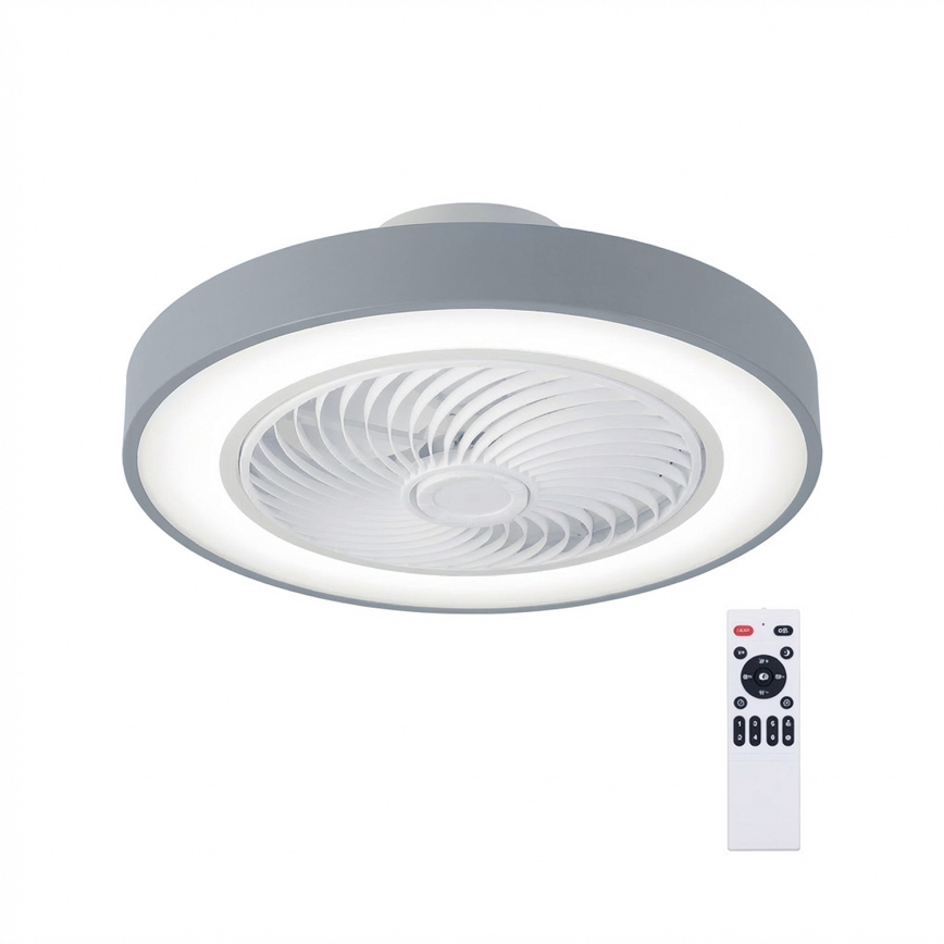 Brilagi - LED ściemnialna lampa sufitowa z wentylatorem LED/38W/230V 3000-6500K śr. 50 cm szara + zdalne sterowanie