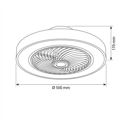 Brilagi - LED ściemnialna lampa sufitowa z wentylatorem LED/38W/230V 3000-6500K śr. 50 cm szara + zdalne sterowanie