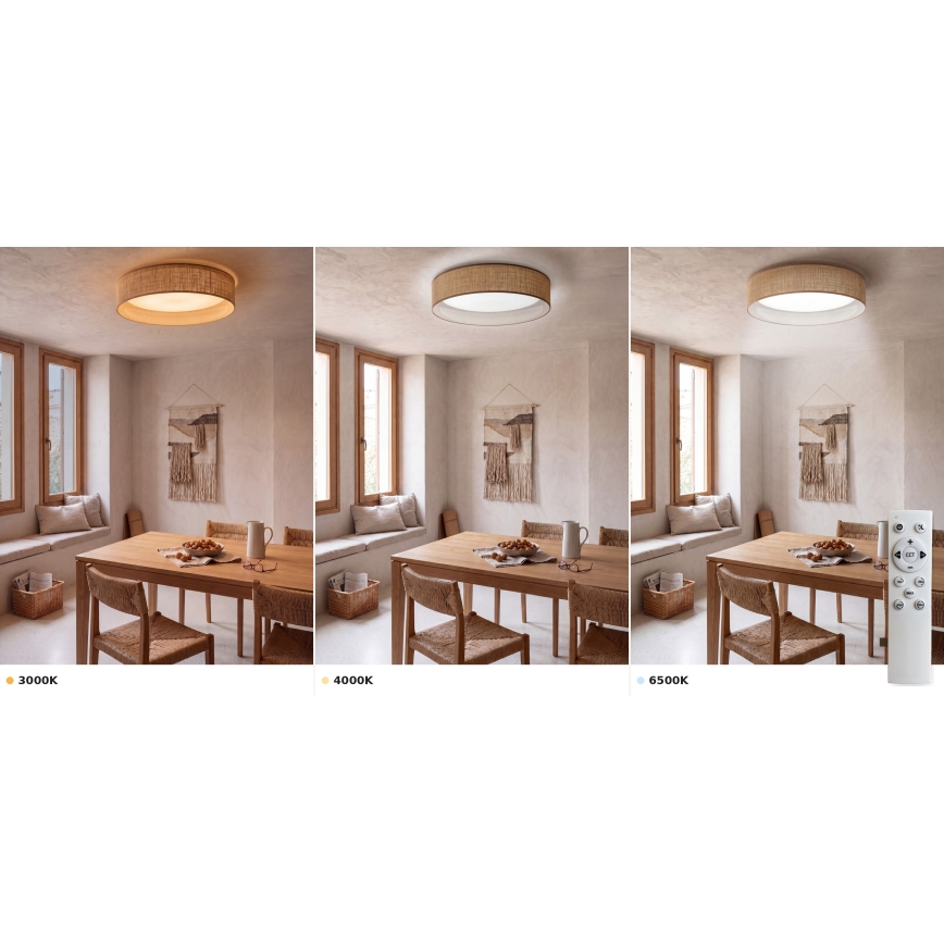 Brilagi - Ściemnialny plafon LED VELVET SMART VARI LED/24W/230V 3000-6500K Ø 45 cm beżowy + pilot zdalnego sterowania