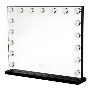 Brilagi - LED Ściemnialne lustro do makijażu HOLLYWOOD LED/15W/230V 3000/4000/6500K 60x50 cm czarne