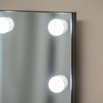 BRILAGI - LED Ściemnialne lustro do makijażu HOLLYWOOD LED/15W/230V CCT + 2x USB 60x50 cm czarne