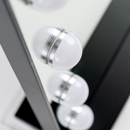 BRILAGI - LED Ściemnialne lustro do makijażu HOLLYWOOD LED/15W/230V CCT + 2x USB 60x50 cm czarne
