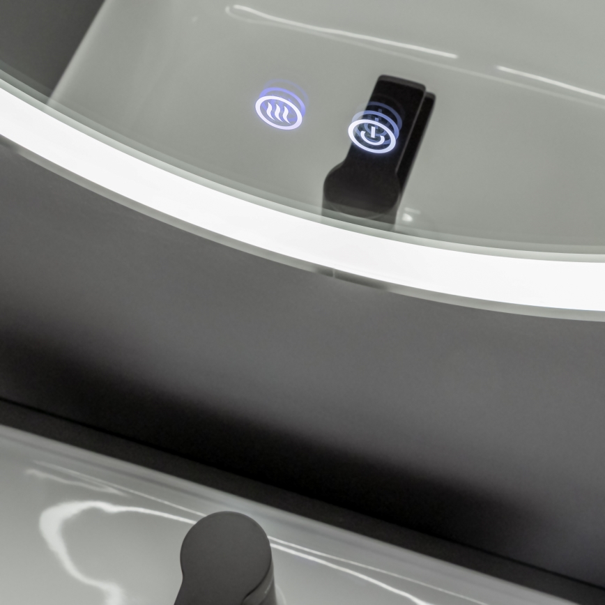 Brilagi - LED ściemnialne podgrzewane lustro łazienkowe z podświetleniem ALU PRO LED/18W/230V Ø 60 cm 3000/4000/6500K IP44 matowy chrom CRI 90