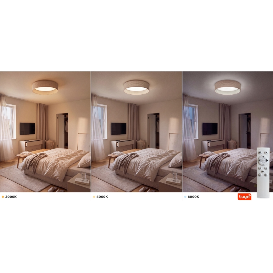 Brilagi - Ściemnialna oprawa sufitowa LED VELVET SMARTIX LED/24W/230V 3000-6000K śr. 45 cm beżowa Wi-Fi Tuya Beacon + pilot zdalnego sterowania
