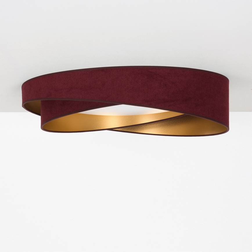 BRILAGI - LED Ściemnialna lampa sufitowa VELVET TWIST LED/36W/230V 3000-6000K Ø 65 cm Wi-Fi Tuya Beacon bordowy/złoty + pilot zdalnego sterowania