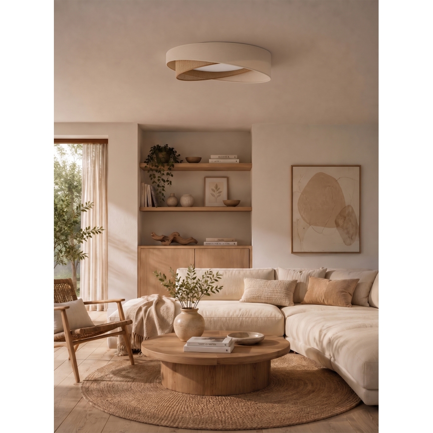 BRILAGI - LED ściemnialna lampa sufitowa VELVET TWIST LED/36W/230V 3000-6000K śr. 65 cm Wi-Fi Tuya Beacon kremowa/beżowa + pilot zdalnego sterowania