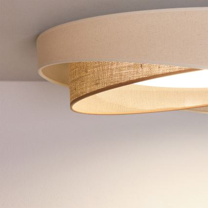 BRILAGI - LED ściemnialna lampa sufitowa VELVET TWIST LED/36W/230V 3000-6000K śr. 65 cm Wi-Fi Tuya Beacon kremowa/beżowa + pilot zdalnego sterowania