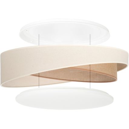 BRILAGI - LED ściemnialna lampa sufitowa VELVET TWIST LED/36W/230V 3000-6000K śr. 65 cm Wi-Fi Tuya Beacon kremowa/beżowa + pilot zdalnego sterowania