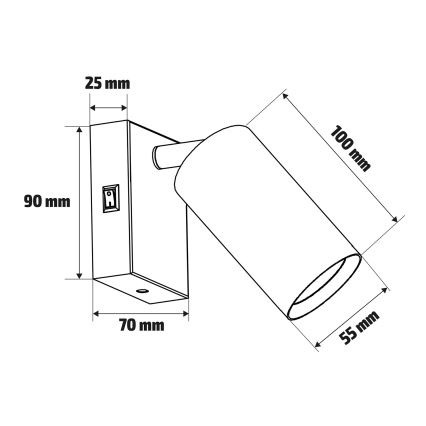 Brilagi - ściemnialny kinkiet punktowy LED RGBW SELE 1xGU10/6W/230V 3000K czarny/złoty