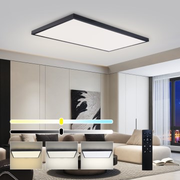 Brilagi - LED ściemnialny plafon łazienkowy FRAME SMART LED/96W/230V 120x60 cm 3000-6000K IP44 czarny + pilot zdalnego sterowania